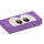 LEGO Medium Lavender Tile 1 x 2 with Eyes with Brown with Groove (3069 / 68916)