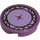 LEGO Medium Lavender Tile 2 x 2 Round with Cushion with Silver Border Sticker with Bottom Stud Holder (14769)