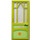 LEGO Medium Lime Scala Door Mullioned with &#039;Marie&#039; Sticker with Hinges