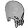 LEGO Medium Stone Gray Alien Skull Helmet with Fangs (85945)
