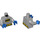 LEGO Mittleres Steingrau Batman Torso mit Blau Hände (973 / 76382)