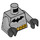 LEGO Mittleres Steingrau Batman mit Grau Anzug und Gold Gürtel mit Schwarz Boots Minifigur Torso (973 / 76382)