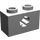 LEGO Gris pierre moyen Brique 1 x 2 avec Essieu Trou (Ouverture &#039;X&#039;) (32064)