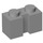 LEGO Medium Stone Gray Brick 1 x 2 with Groove (4216)