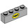 LEGO Medium Stone Gray Brick 1 x 4 with Small Yellow Batman Logo (3010)