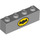 LEGO Medium Stone Gray Brick 1 x 4 with Small Yellow Batman Logo (3010)