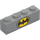 LEGO Medium Stone Gray Brick 1 x 4 with Small Yellow Batman Logo (3010)