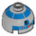 LEGO Medium Stone Gray Brick 2 x 2 Round with Dome Top with R2-D2 10188 Pattern (Hollow Stud, Axle Holder) (18841 / 64069)