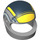LEGO Medium Stone Gray Crash Helmet with B-wing Black and Yellow (Small) (2446 / 55052)