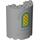 LEGO Gris pierre moyen Cylindre 3 x 6 x 6 Demi avec Incurvé Lattice Fenêtre avec Dark Turquoise Cadre (1321 / 35347)