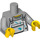 LEGO Mittleres Steingrau Decorator Torso mit Weiß Overalls und Aqua Paint (973 / 88585)