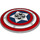 LEGO Medium Stone Gray Dish 8 x 8 with Captain America Decoration (3961 / 74354)