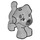 LEGO Mittleres Steingrau Hund mit Dark Stone Grau Spots (84042)