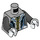 LEGO Mittleres Steingrau Ebony Maw mit Licht Aqua Kopf Minifigur Torso (973 / 76382)