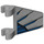 LEGO Medium Steengrijs Vlag 2 x 2 Angled met Blauw, Dark Blauw en Zilver Vleugel zonder uitlopende rand (44676)