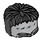 LEGO Mittleres Steingrau Frankenstein Monster oben Kopf mit Schwarz Haar und Stitches (10712 / 93556)