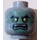 LEGO Grigio pietra medio Testa con Verde sabbiato Fantasma Viso (Perno solido incassato) (3626)