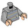 LEGO Medium Stone Gray Hermione Granger with Striped Sweater Minifig Torso (973 / 76382)