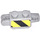 LEGO Medium Stone Gray Hinge Brick 1 x 2 Vertical Locking Double with Black/Yellow warning stripes Sticker (30386)