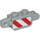 LEGO Medium Stone Gray Hinge Brick 1 x 2 Vertical Locking Double with red and white danger stripes Sticker (30386)
