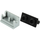 LEGO Keskitumma kivenharmaa Hinge Brick 1 x 2 with Black Top Plate (3937 / 3938)