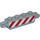 LEGO Gris pierre moyen Charnière Brique 1 x 4 Verrouillage Double avec rouge et blanc danger Rayures Autocollant (30387)