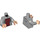 LEGO Mittleres Steingrau Hoodie Torso mit Dark rot Shirt und Light Flesh Hände (973 / 76382)