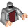 LEGO Medium Stone Gray Hoodie Torso with Dark Red Shirt and Light Flesh Hands (973 / 76382)