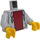 LEGO Grigio pietra medio Felpa Busto con Rosso scuro Maglietta e Giallo Mani (973 / 76382)