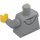 LEGO Mittleres Steingrau Kapuzenpullover Torso mit Dunkelrot Hemd und Gelb Hände (973 / 76382)