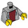 LEGO Gris pierre moyen Hoodie Torse avec Dark rouge Shirt et Jaune Mains (973 / 76382)