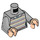 LEGO Medium Stone Gray Horizontal Striped Sweater Torso over White Shirt (973 / 76382)