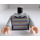 LEGO Grigio pietra medio Orizzontale Striped Maglione Busto over Bianco Maglietta (973 / 76382)