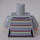 LEGO Mittleres Steingrau Horizontal Striped Sweater Torso over Weiß Shirt (973 / 76382)
