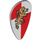 LEGO Medium Steengrijs Lang Minifigure Schild met Lion Knight (2586 / 91023)
