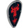 LEGO Gris pierre moyen Longue Minifigure Bouclier avec rouge Feu Breathing Dragon (2586 / 14434)