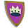 LEGO Mittleres Steingrau Minifig Schild Dreieckig mit Krone auf Purple (3846 / 77177)