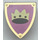 LEGO Mittleres Steingrau Minifig Schild Dreieckig mit Krone auf Purple (3846 / 77177)