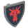 LEGO Medium Stone Gray Minifig Shield Triangular with Red Dragon Head on Black Background (3846 / 14463)