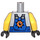 LEGO Mittleres Steingrau Minifigur Torso mit Blau Weste mit Tools (973 / 76382)