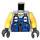 LEGO Medium steengrijs Minifiguur Torso met Blauw Vest met Tools (973 / 76382)