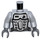 LEGO Medium Steengrijs Minifig Torso met Zilver Armor (76382 / 88585)
