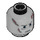 LEGO Medium Stone Gray Minifigure Head with Multiple Gray and Red Scars (Safety Stud) (3626 / 52342)