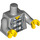 LEGO Mittleres Steingrau Minifigure Torso Open Jacket over Grey und Weiß Prison Streifen mit Number 49 (76382 / 88585)