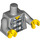 LEGO Medium steengrijs Minifiguur Torso Open Jasje over Grey en Wit Gevangenisstrepen met Number 49 (76382 / 88585)