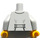 LEGO Mittleres Steingrau Minifigur Torso Open Jacke over Grey und Weiß Sträflingskleidung mit Number 49 (76382 / 88585)