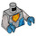 LEGO Medium Stone Gray Nexo Knights Royal Soldier Torso with Yellow Lion and Crown with Flat Silver Arms and Dark Azure Hands (973 / 76382)