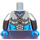 LEGO Gris pierre moyen Nexo Knights Royal Soldier Torse avec Jaune Lion et couronner avec Plat Argent Bras et Dark Azure Mains (973 / 76382)