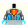 LEGO Medium Steengrijs Nexo Knights Royal Soldier Torso met Geel Lion en Kroon met Vlak Zilver Armen en Dark Azure Handen (973 / 76382)
