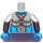 LEGO Medium steengrijs Nexo Knights Royal Soldaat Torso met Geel Leeuw en Kroon met Plat Zilver Armen en Donker azuurblauw Handen (973 / 76382)